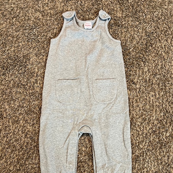 NWOT Hanna Andersson French terry pocket overalls baby toddler light gray 3T - Picture 1 of 4